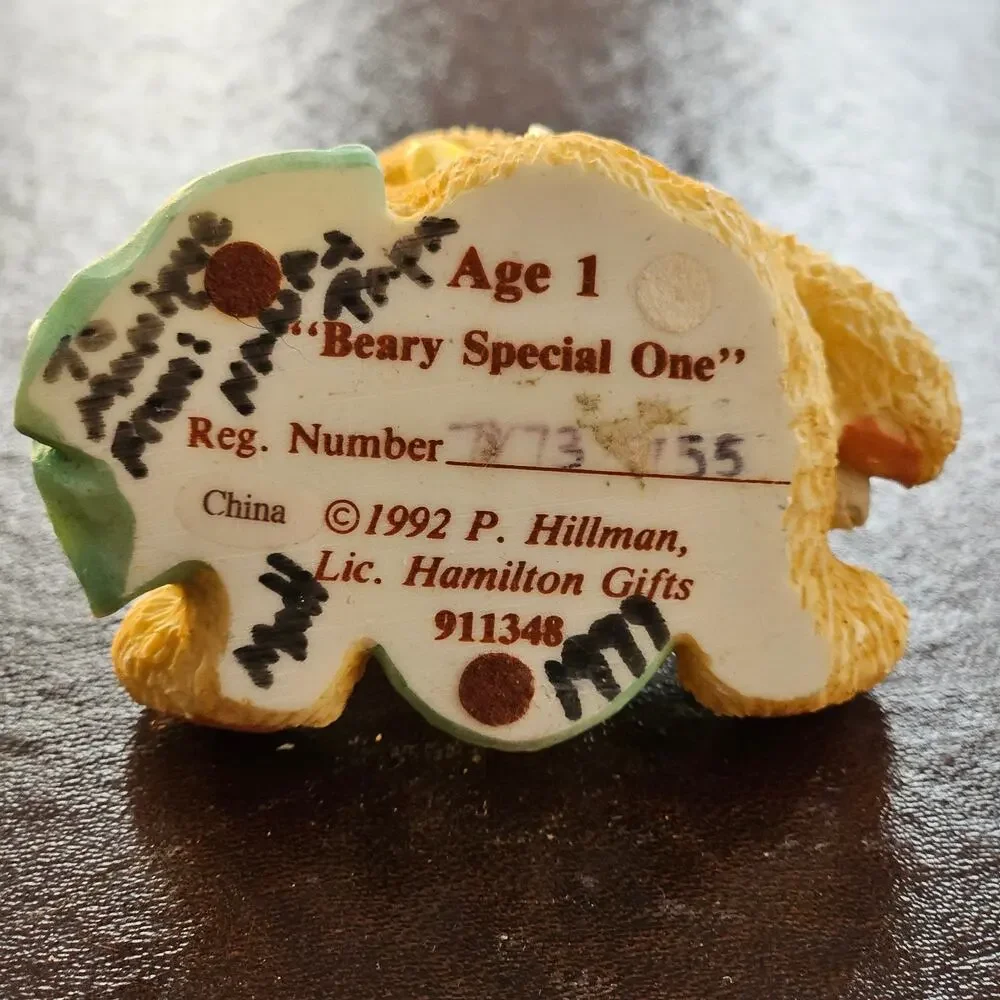 Vintage 1992 Priscilla Hillman for Enesco “Age 1 – Beary Special One” Figurine